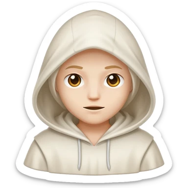 White hooded character no face sticker
