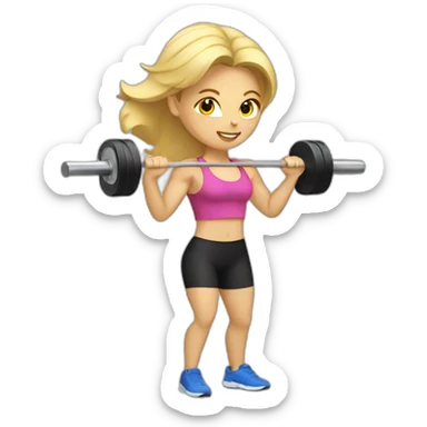 blonde woman doing weight training sticker