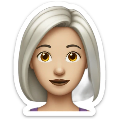 dark hair white skin woman with crooked nose sticker