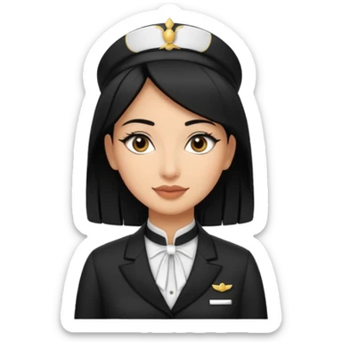 Lady hotel butler with green uniform black hair and just a lite bit brown skin and Arabic face with our hat please remove the green hat sticker