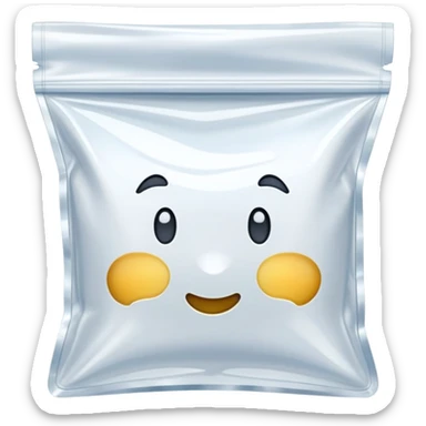 completely empty transparent ziplock bag sticker