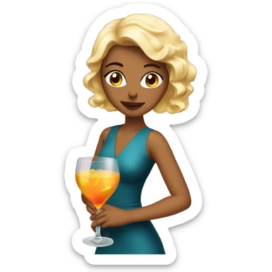 Cocktail hour girl sticker