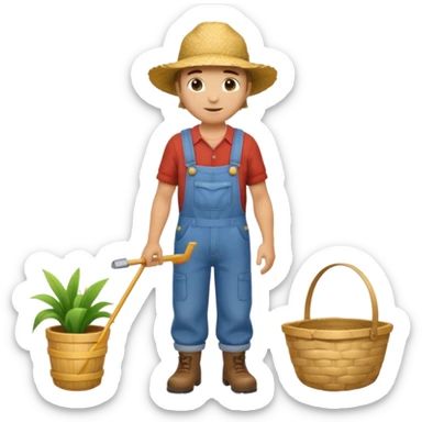 High resolution of  full body farmer sticker