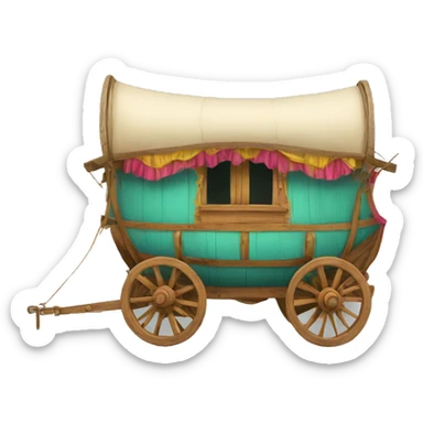 Traditional gypsy wagon colorful sticker
