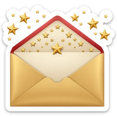 a beautiful old vintage  starry envelope white background sticker