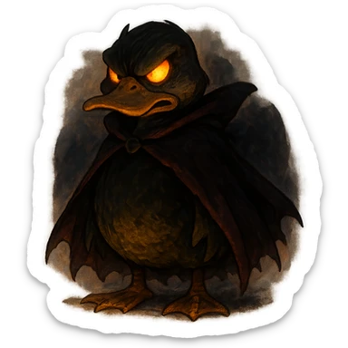ghibli style doom duck with dramatic lighting sticker