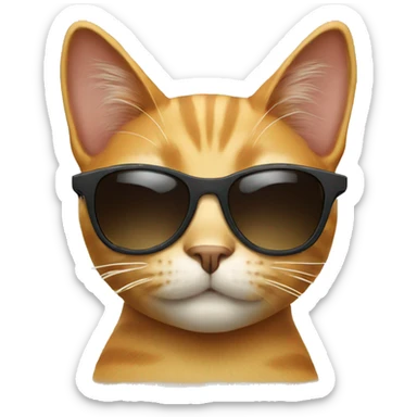 Cat with sunglasses sticker