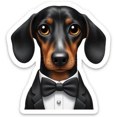 Daschund in a tuxedo  sticker