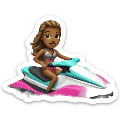 girl on a jet ski  sticker