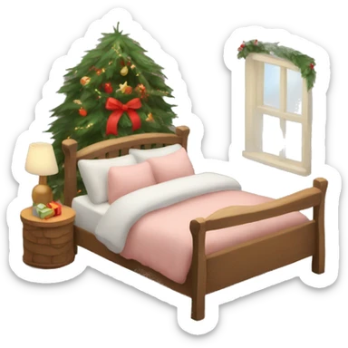 cozy christmas bed sticker