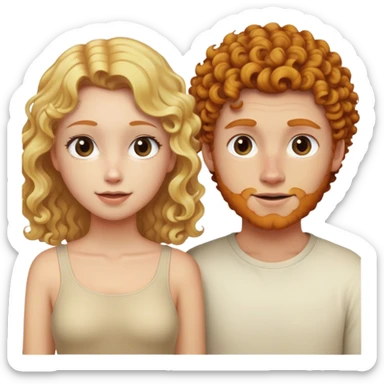 Straight hair blonde girl plus ginger curly hair boyfriend  sticker