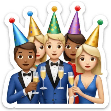 Copas de navidad brindando sticker