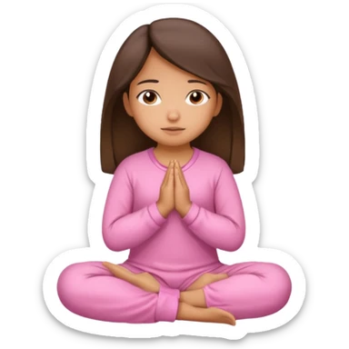 A latina Girl with a Pink ruled pj praying  sticker
