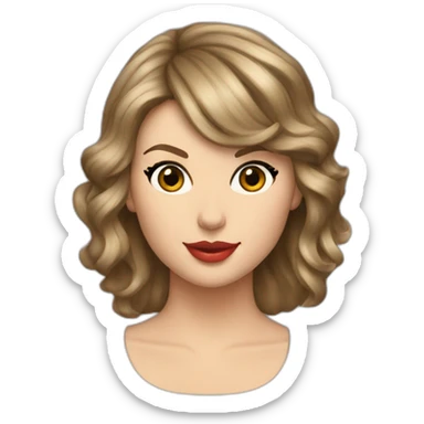 Taylor Swift with a brunette girl sticker