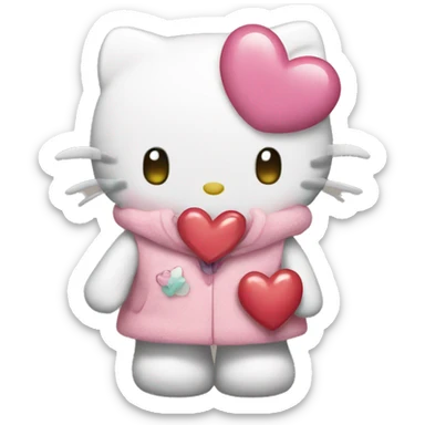 hello kitty with heart sticker