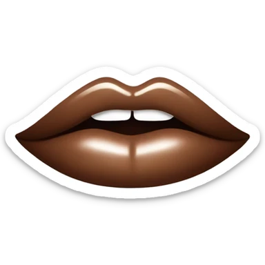 Lips lined with brown lip liner sticker