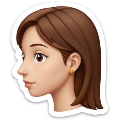 girl with big nose, side view sticker