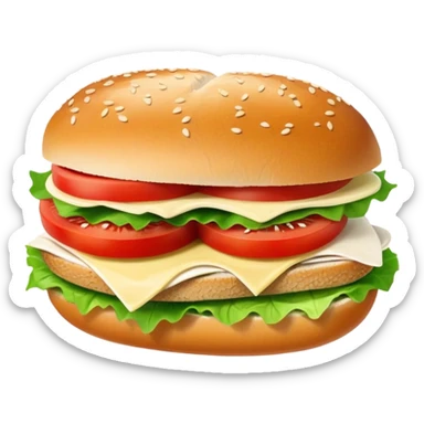 sandwich with turkey, lettuce, pickles, mayonnaise, and tomatoes side view sticker