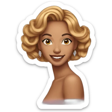 Beyoncé has a beautiful face with delicate features, expressive eyes and a dazzling smile. She is really beautiful  sticker