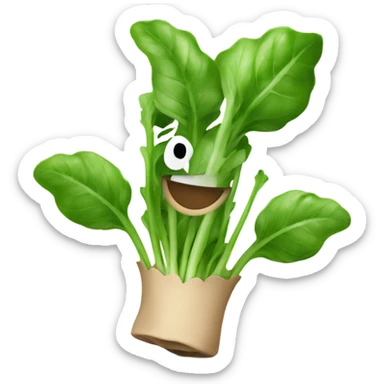 Happy arugula with hands sticker