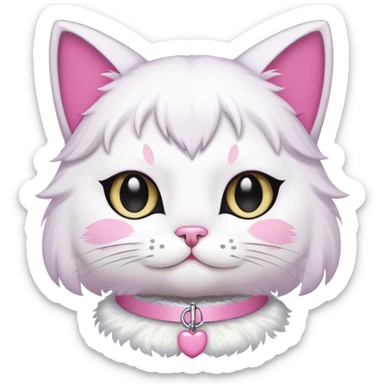 Cat wearing kuromi sticker