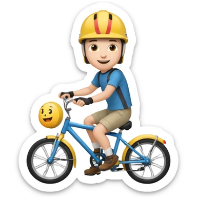 Bike Boy with calling talk emozi sticker