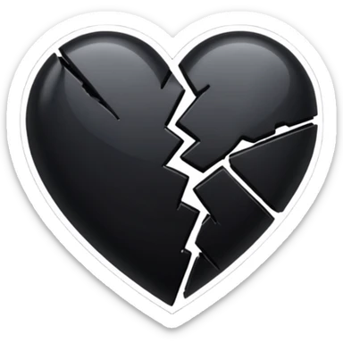 Black heart broken emoji sticker