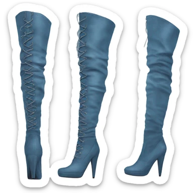 Dust blue thigh high boots sticker