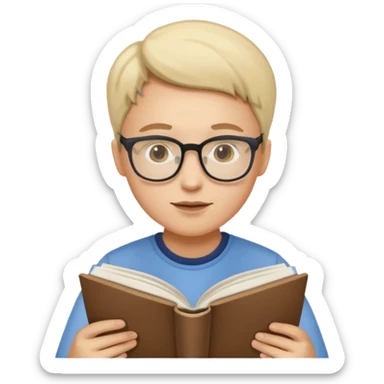 open book for solo reading person sticker