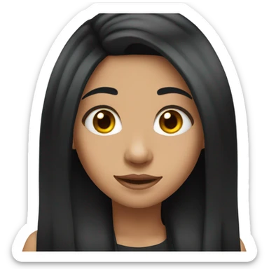 Girl with face piercings black long hair and face piercings sticker