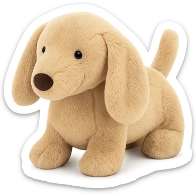 cute blonde dachschund jellycat plushie sticker