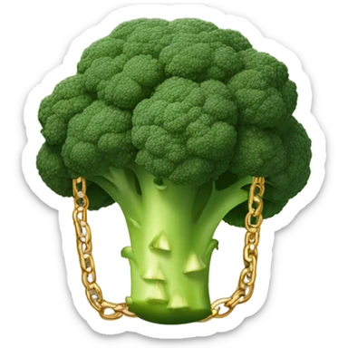Broccoli wearing gold chain sticker