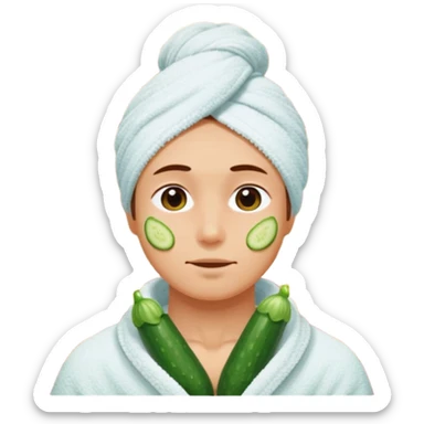 okurka na očích s týpkem a ručníkem co má okolo krku jak kdyby vyšel ze sauny  sticker