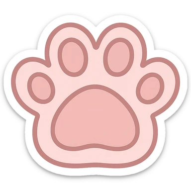pink paw print emoji, cute and friendly sticker