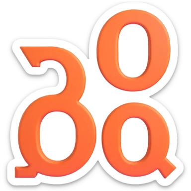 icon with large 3D letters Q, &, and A arranged side by side, clean and dimensional style, no background sticker