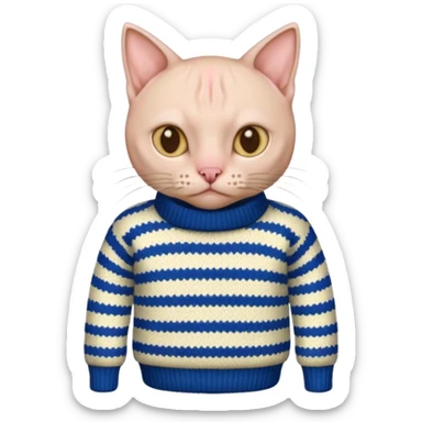 Hairless cat wearing sweater  sticker