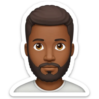Black man with low cut hair and beard sticker