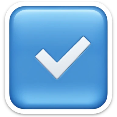 Un cuadrado azul con una palomita sticker