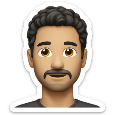 dark haired man with stubble sticker