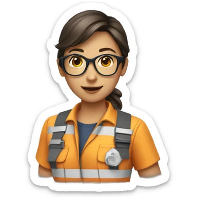 Safety girl with glasses sticker