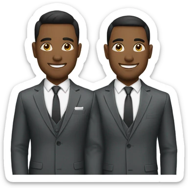 TWO GUYS IN BUSINESS SUITS, DIFFERENT RACES, BEST FRIENDS VIBE sticker
