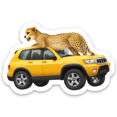 cheetah changing a tire sticker