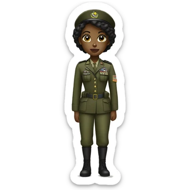 Black girl in an army uniform  sticker