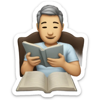 Reading a book on iPad  sticker