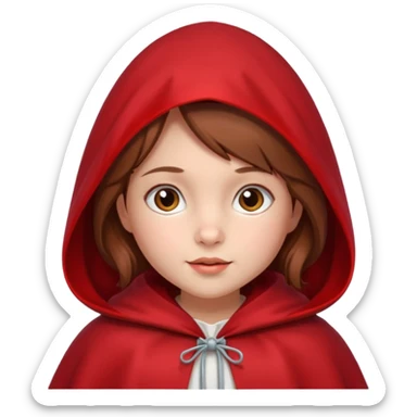 little red riding hood with brown hair 6 years old girl sticker
