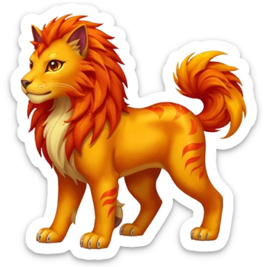 Pyroar-Fakémon-hybrid-creature (full body)  sticker
