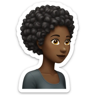 Black girl with curly hair sticker