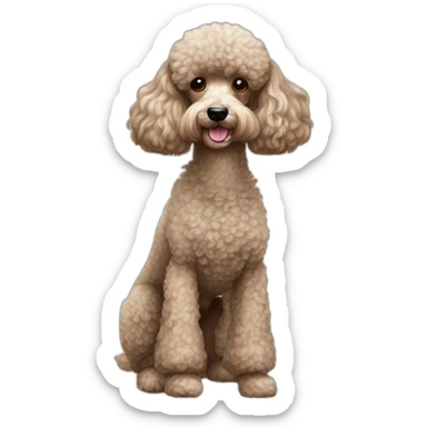 Dog Standart Poodle full body sticker