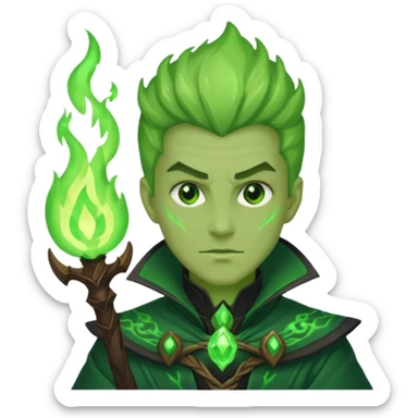 green fire warlock sticker