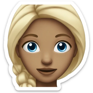 Blue-eyed girl with blond hair wellness  sticker